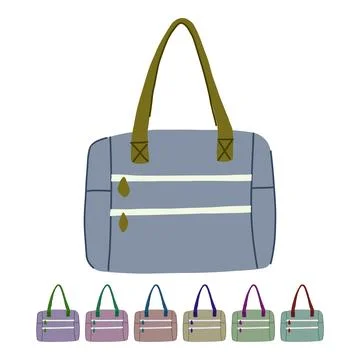 Tote diaper bag vector cartoon graphic Stock Illustration