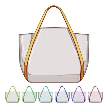 Tote reusable bag cartoon vector graphic Stock Illustration