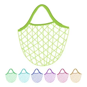 Tote reusable grocery bag vector cartoon graphic Stock Illustration