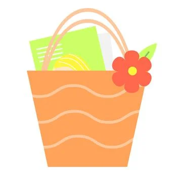 Tote summer bag. Isolated vector clip art Stock-Illustration