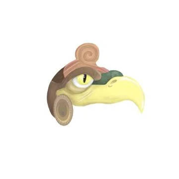 Totem Bird trbal eagle idol clip art drawing illustration boho style on white Stock Illustration