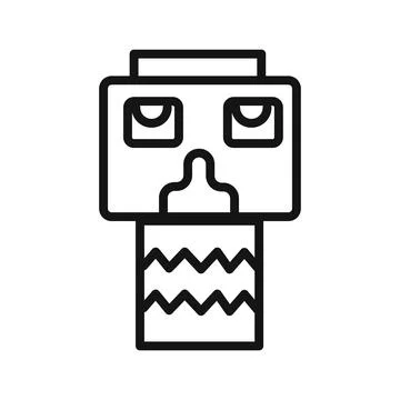 Totem icon linear vector graphics sign Stock Illustration