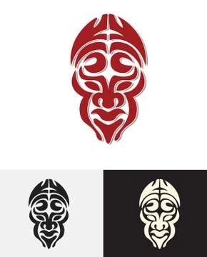Totem man face mask Stock Illustration