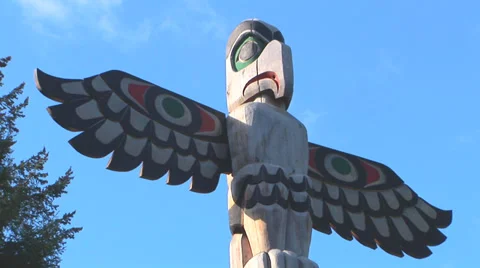 Totem Pole At Butchart Gardens Stock Footage 33604939