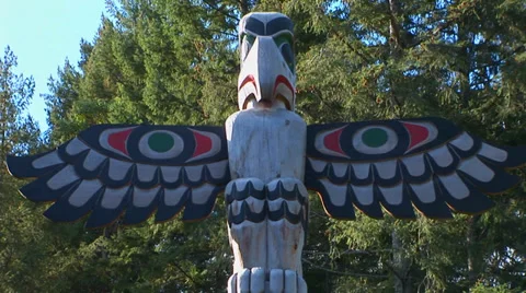 Totem Pole At Butchart Gardens Stock Footage 33604976