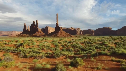Totem Pole Rock Formation, Monument Valley, Utah Stock Footage 101625156