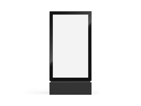 Totem sign mockup, vector lightbox or vertical city format billboard and ligh Illustrazione stock