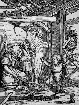 Totentanz, auch Danse Macabre genannt von Hans Holbein dem Jüngeren, Der T.. Stock Photos