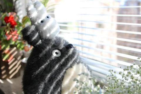Totoro and window Stock Photos