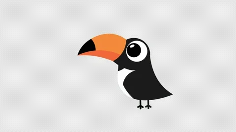 Toucan bird icon loop Animation video transparent background with alpha cha.. Video stock 236831106