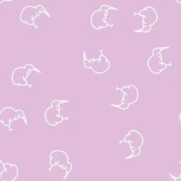 Toucan bird line vector seamless pattern Illustrazione stock