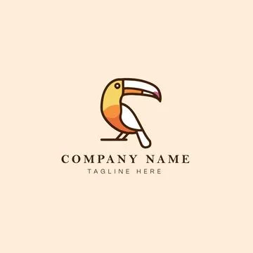 Toucan bird logo vector icon illustration design template - vector graphic Stock Illustration