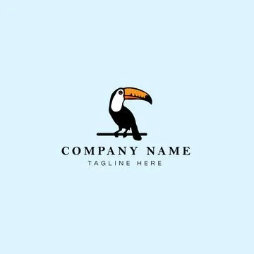 Toucan bird logo vector icon illustration design template - vector graphic Illustrazione stock