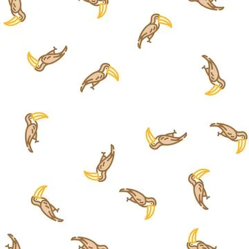 Toucan bird vector seamless pattern Stock Illustration