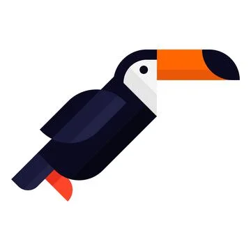 Toucan flat clipart vector illustration Stock Illustration