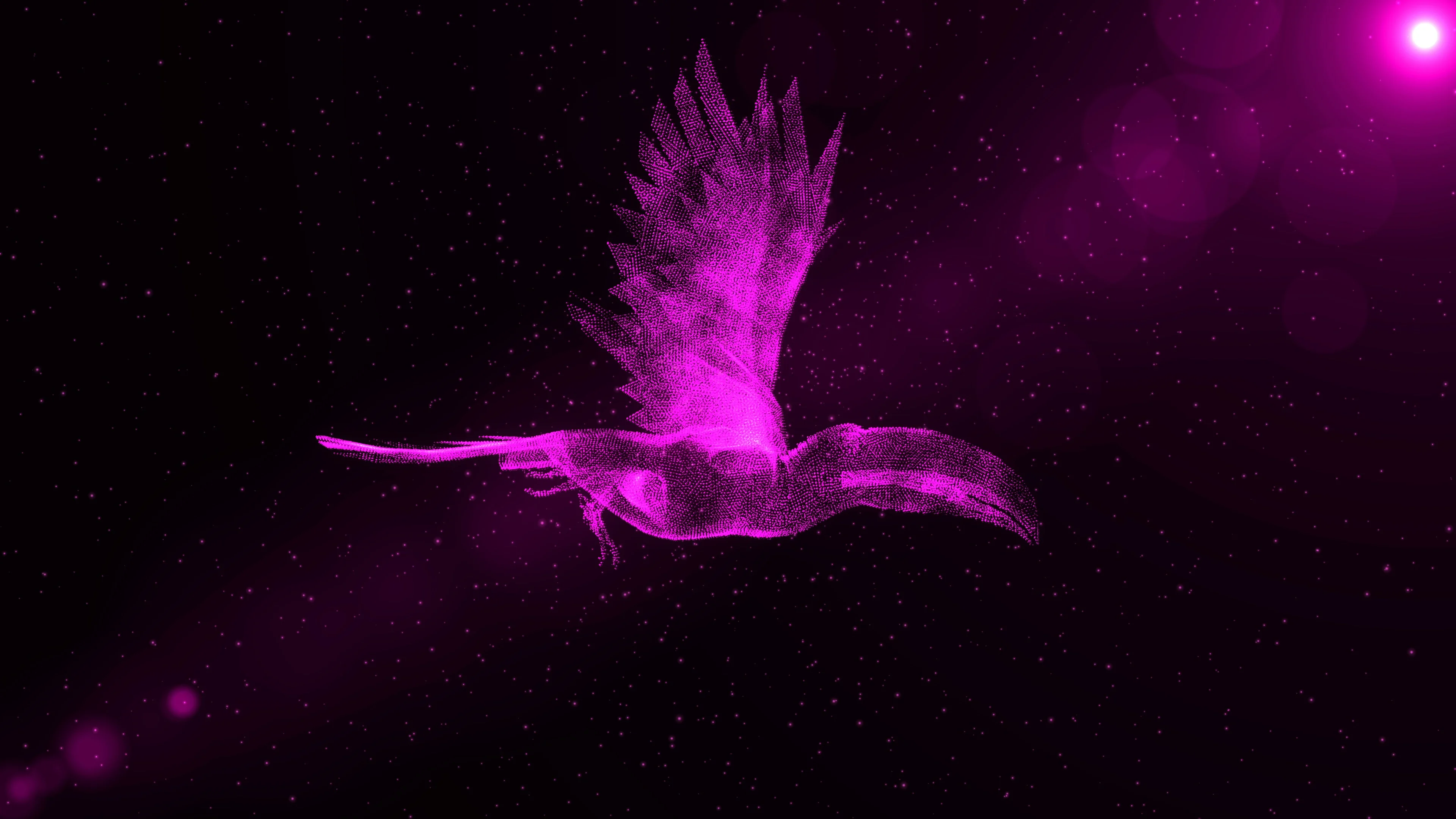 purple flying birds