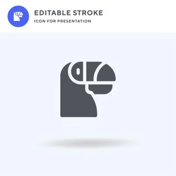 Toucan icon vector, filled flat sign, solid pictogram isolated on white, logo Stock Illustration