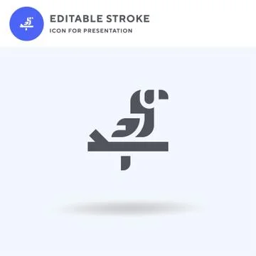 Toucan icon vector, filled flat sign, solid pictogram isolated on white, logo Illustrazione stock