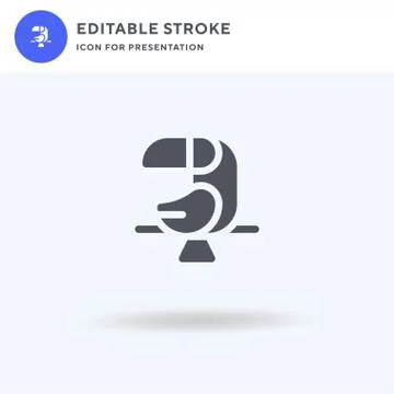 Toucan icon vector, filled flat sign, solid pictogram isolated on white, logo Stock Illustration