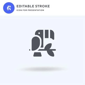 Toucan icon vector, filled flat sign, solid pictogram isolated on white, logo Stock Illustration