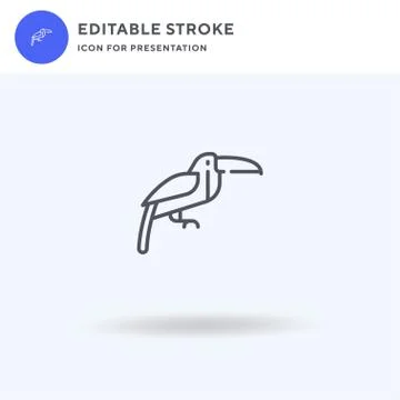 Toucan icon vector, filled flat sign, solid pictogram isolated on white, logo 스톡 일러스트