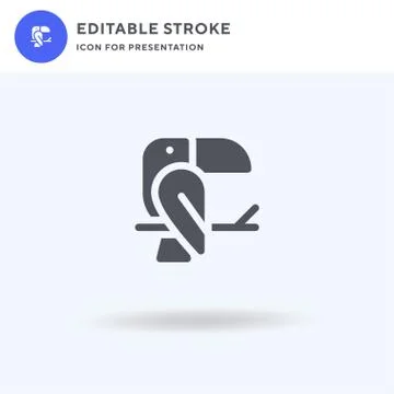 Toucan icon vector, filled flat sign, solid pictogram isolated on white, logo Stock Illustration