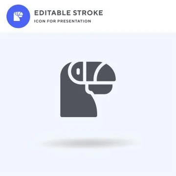 Toucan icon vector, filled flat sign, solid pictogram isolated on white, logo Stock Illustration