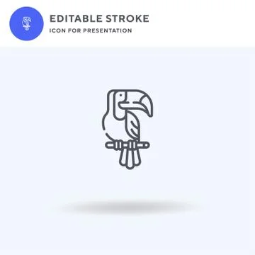 Toucan icon vector, filled flat sign, solid pictogram isolated on white, logo Stock Illustration
