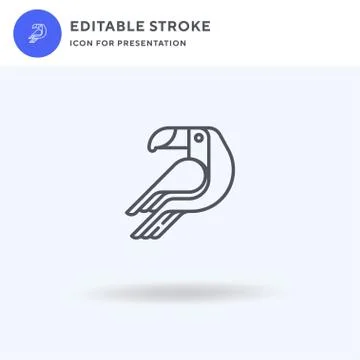 Toucan icon vector, filled flat sign, solid pictogram isolated on white, logo Stock Illustration