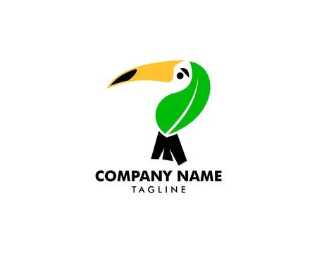 Toucan leaf logo vector icon template Stock Illustration