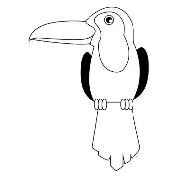 Toucan line icon Stock Illustration