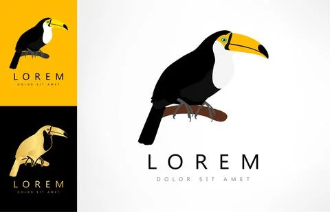 Toucan logo vector. Bird design. Illustrazione stock