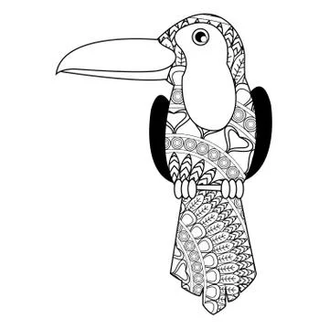 Toucan mandala icon Illustrazione stock