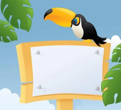 Toucan message Illustrazione stock
