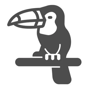 Toucan solid icon, worldwildlife concept, Toucan vector sign on white background Stockillustratie