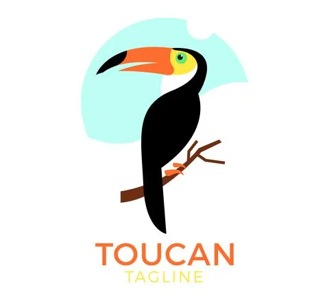 Toucan vector logo template design Stock Illustration