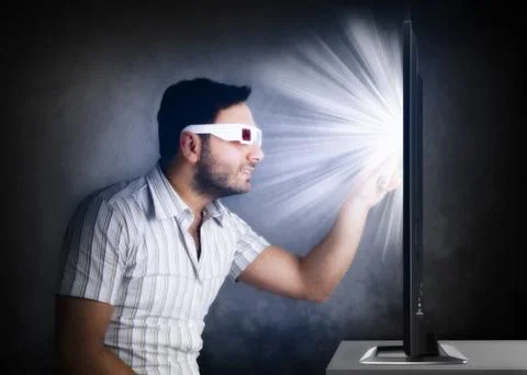 Touch 3d screen Stock Photos