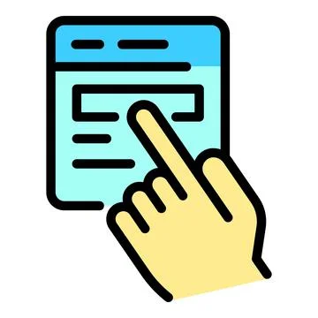 Touch application button icon color outline vector 스톡 일러스트