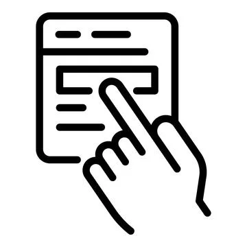 Touch application button icon, outline style 스톡 일러스트