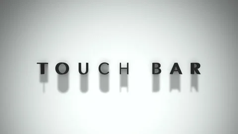 Touch bar title 3D matte black title overlaid a white background Stock Footage 301837811