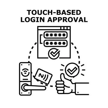 Touch based login approval and biometric access control 스톡 일러스트