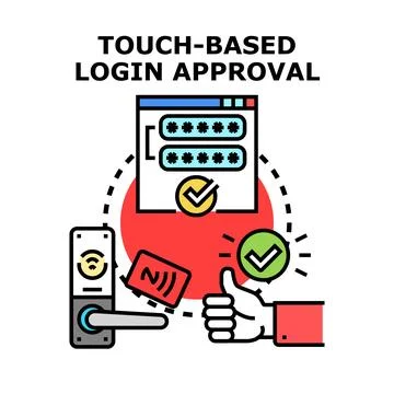 Touch based login approval and biometric access control Stock Illustration