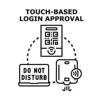 Touch based login approval system security concept イラスト素材