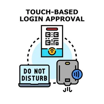 Touch based login approval system security concept Stock Illustration