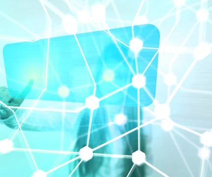 Touch button business background Stock Illustration