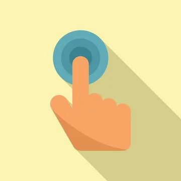Touch button icon flat vector. Computer interface Illustrazione stock