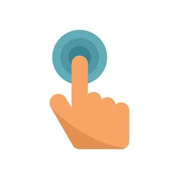 Touch button icon flat vector. Computer interface Illustrazione stock