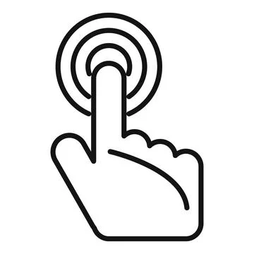 Touch button icon outline vector. Computer interface Stock Illustration