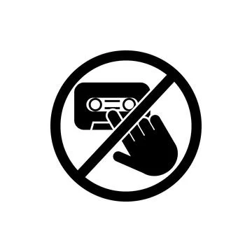 Touch cassette icon. Element of prohibition sign icon. Premium quality graphic Stock Illustration