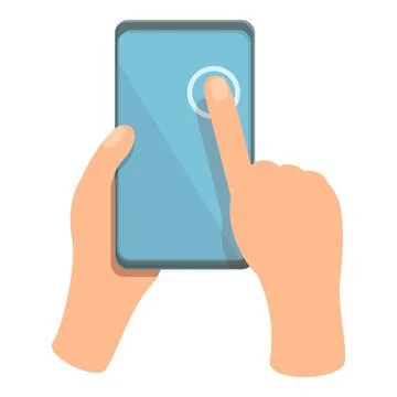 Touch cell icon cartoon vector. Screen hand Stock Illustration